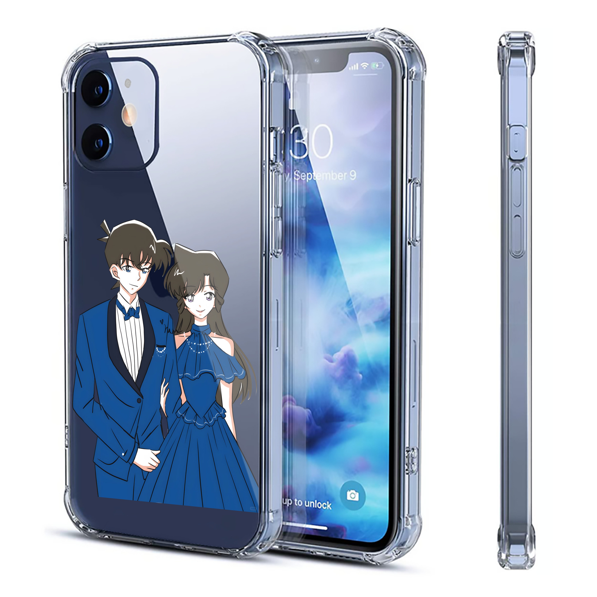 （画像用） 名探偵コナン 江戸川 コナン Detective Conan Conan Edogawa 【iPhone 12シリーズ対応】透明スマホケース（クリアソフトケース）